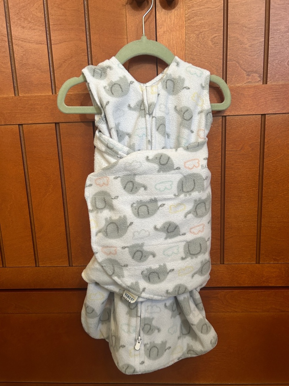 Halo 0-3 month Sleep Sack swaddle with Gray Elephant Print